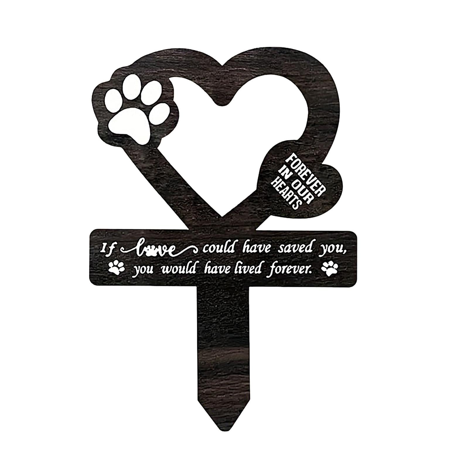Pet Memorial Stake - Wooden Pet Memorial Graves Markers | Pet Grave Marker with Engraving | Dogs Cats Grave Marking Stakes | Outdoor Remembrance Garden Grave Decor for Pets