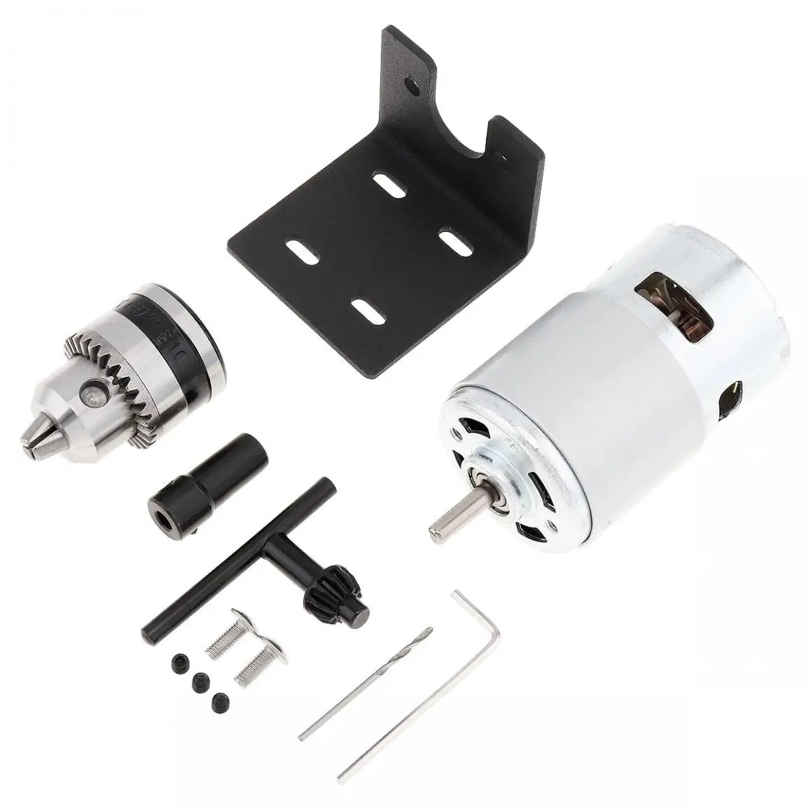 Moteur de presse 775 24V avec clé de mandrin pour projets de modelisme et menuiserie
