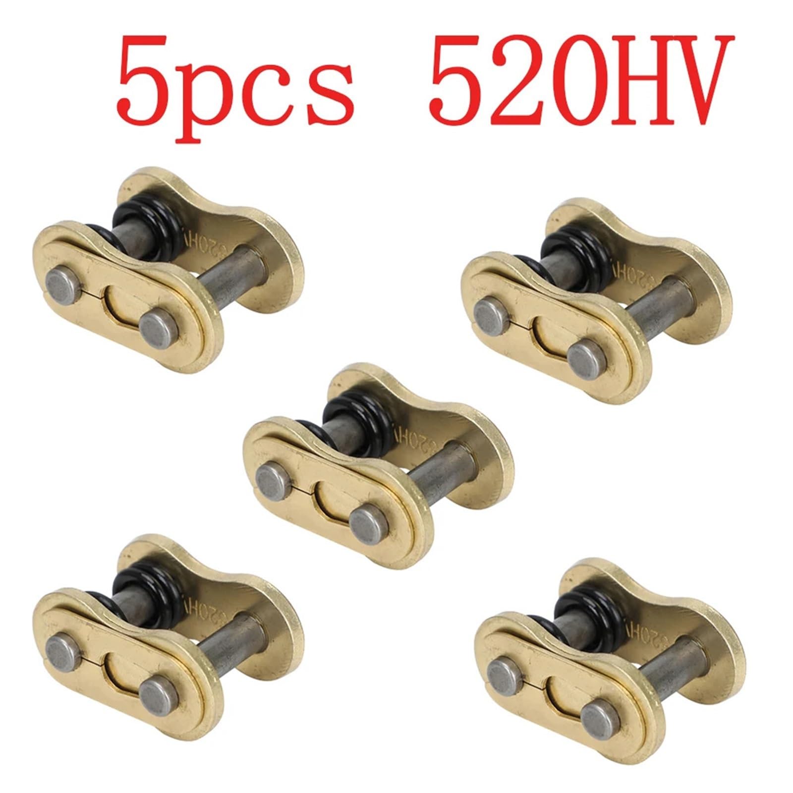 Fibbia per catena ad anello 420 428 520 525 530 Connettore di collegamento per catena pesante Collegamento principale con O-ring Lucchetto per catena Catena di trasmissione(5pcs 520HV)