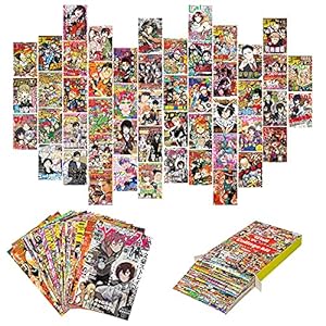 50 Stks Anime Magazine Covers Esthetische Muur Collage Kit Manga Heldere Kleur Woonkamer Slaapkamer Art Decoratie voor…