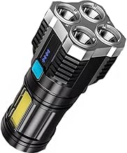 Maxismart Super Bright 4 Core LED Flashlight with 4 Modes, Rechargeable, Waterproof, Mini