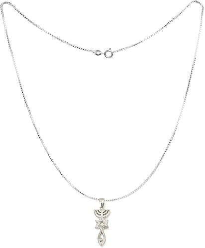 Vista 3 de Judaísmo mesiánico 925 plata esterlina símbolo mesiánico collar joyería hecha en Israel, circonita cúbica raras bendiciones espirituales