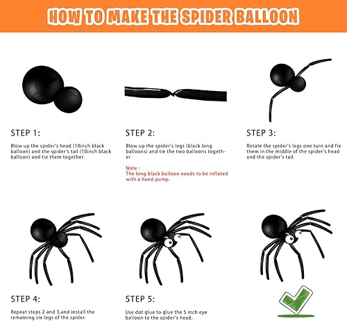 Miniatura 4 de KORHONEN Kit de arco de guirnalda de globos de Halloween, decoraciones de fiesta de cumpleaños de Halloween, incluye globos de confeti naranja y