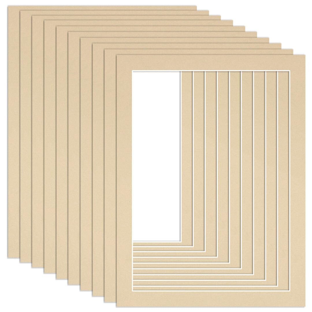 Procut Global 80x60cm Ivory Picture Mounts to Fit 70x50cm Aperture - Precision Cut Cardboard Photo Mount - Ideal for Frames, Prints, Artwork & Certificates - Sizes & Colours Available - 10 Pack
