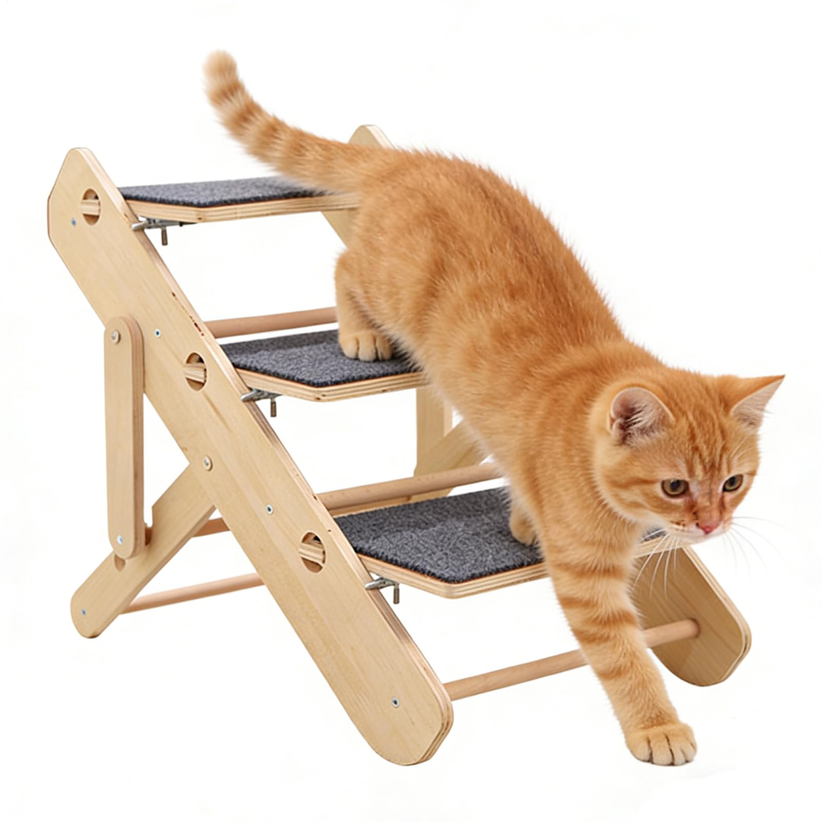 Rampa para Perros Plegable Escaleras Plegables Estables para Mascotas | Escalones para Perros para Camas Altas para Subir al Sofá, Sillón, Cama o Utilizar en Salón y Dormitorio