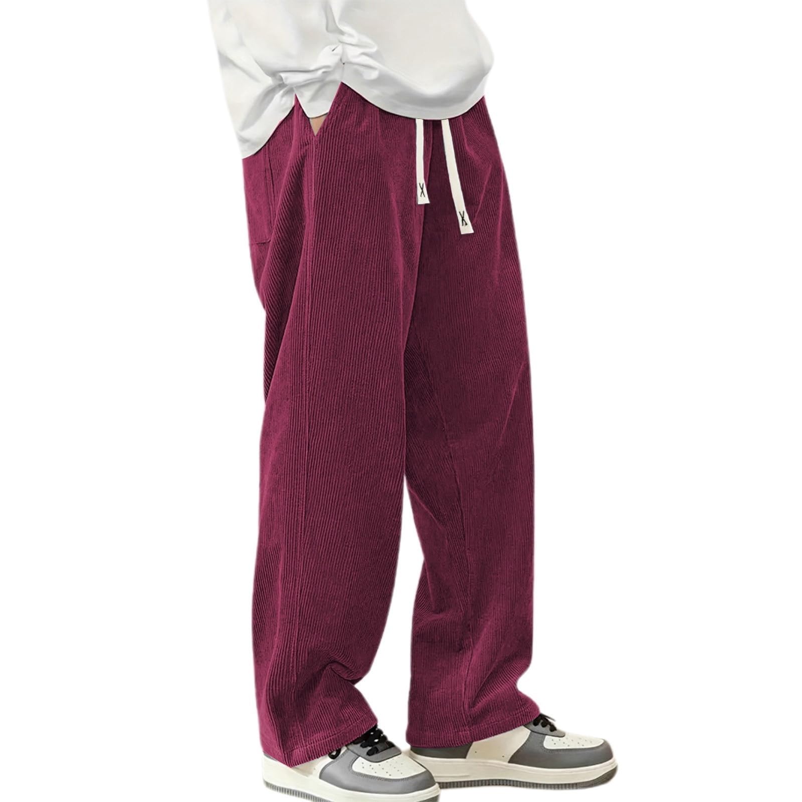 Generisch Cordhose für Herren mit weichem Fleecefutter winterlicher Komfort Bequeme Passform modische Hose für jeden