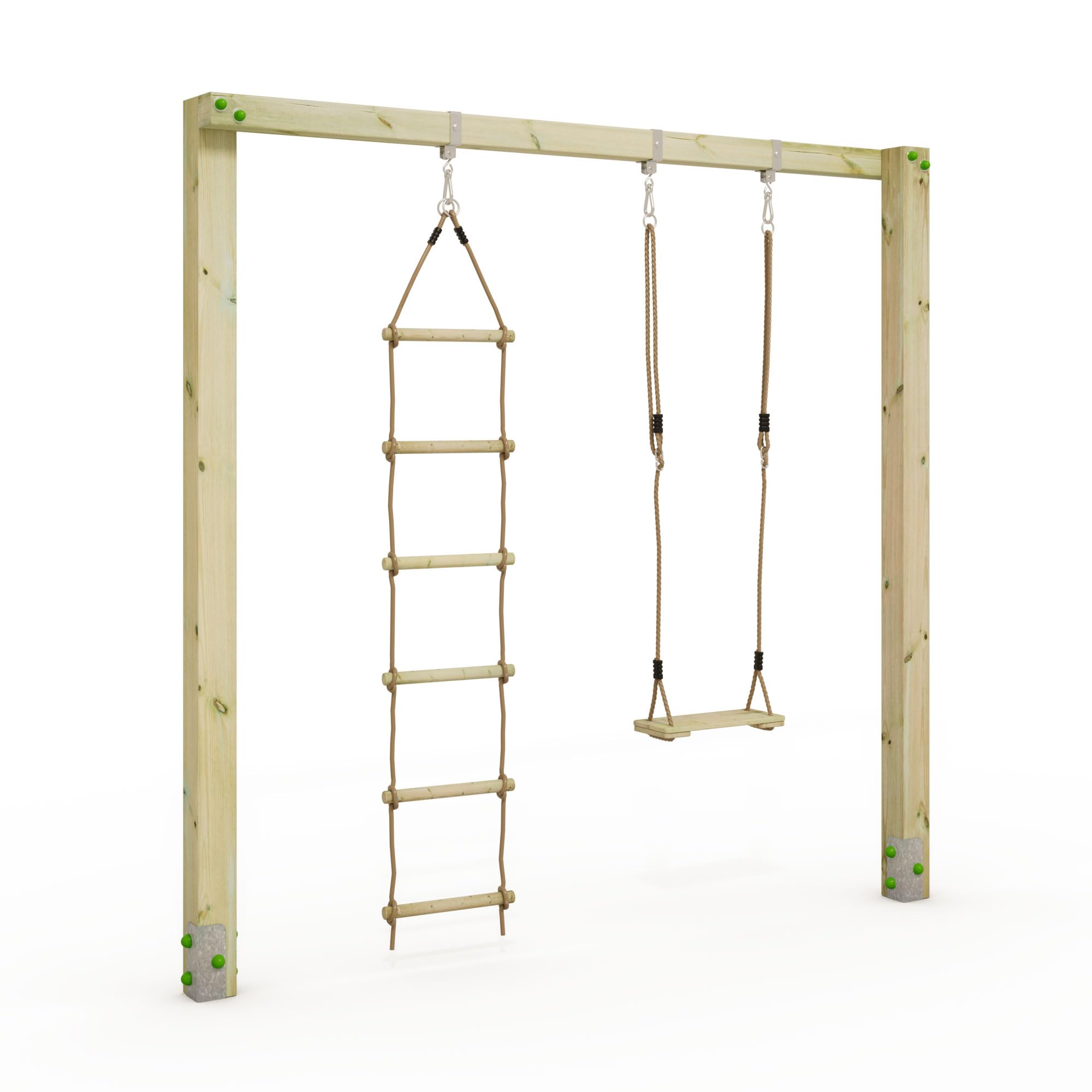 Altalena WICKEY Aero Star gioco per bambini, altalena doppia in legno da esterno o da giardino