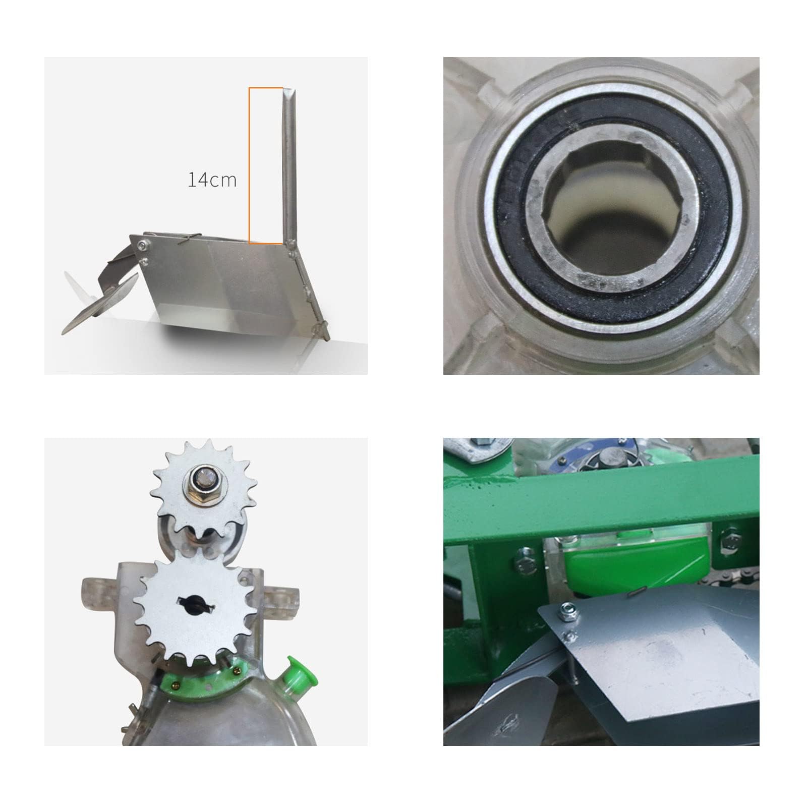 2-in-1 rostfreie Gartenpresse Sämaschine Funkschüttler Gemüse Metall Sämaschine Pro Gemüse Frühlingszwiebel Rettich Rüben