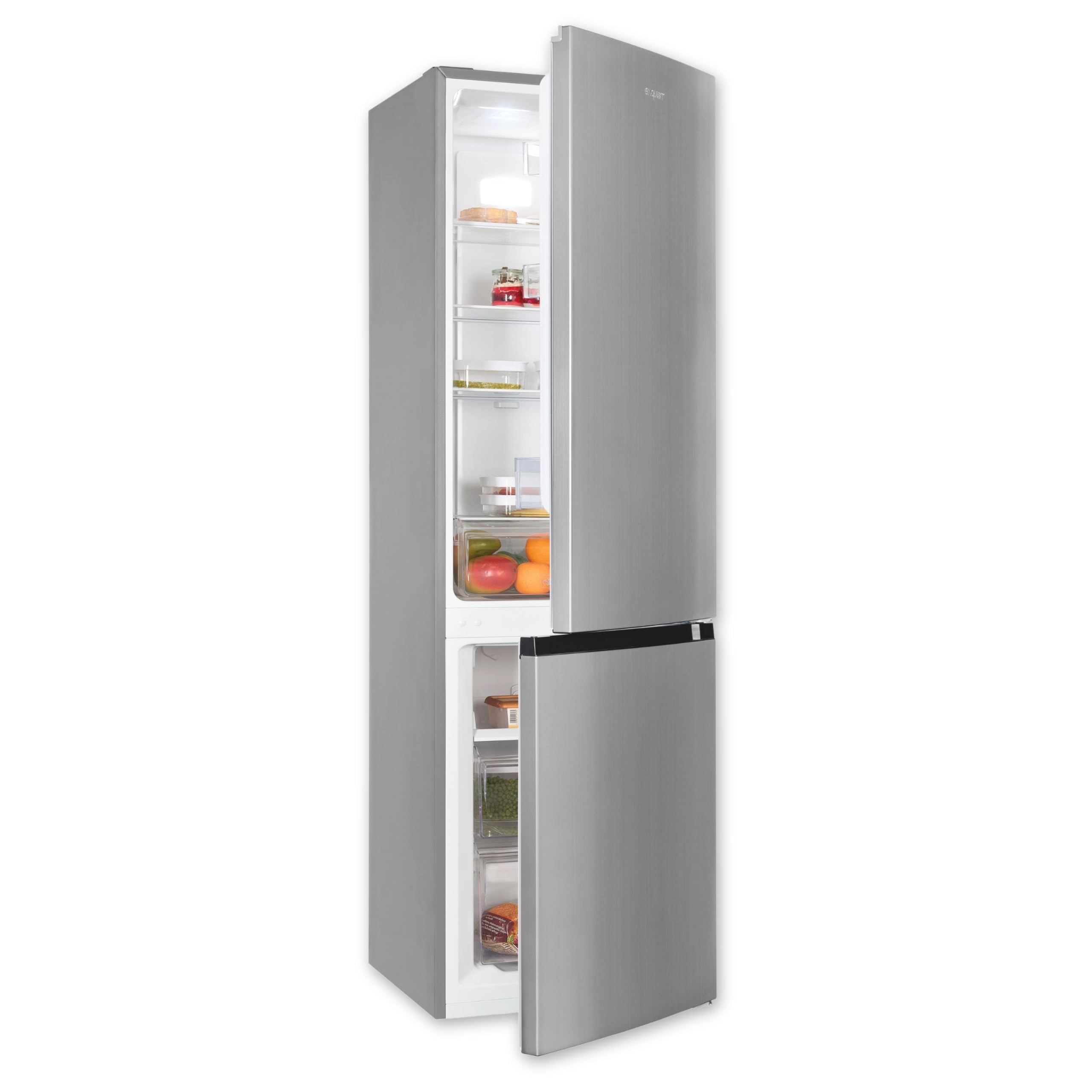 Exquisit Kühl-Gefrierkombination No-Frost 253 L, Inox, Klasse C