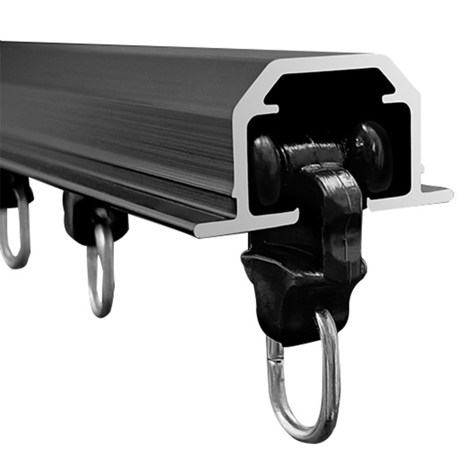 DPAOZPO Hidden Recessed Curtain Track, Sliding Curtain Rail, Aluminium Curtain Track Set, Heavy Duty Curtain Track, For Room Divider (Color : B, Size : 90cm/3ft)