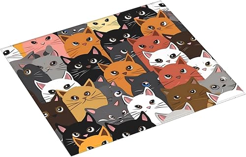 Miniatura 2 de Alfombrilla de secado de platos de gatos divertidos y coloridos para encimeras de 18 x 16 pulgadas almohadilla protectora para escurridor de platos