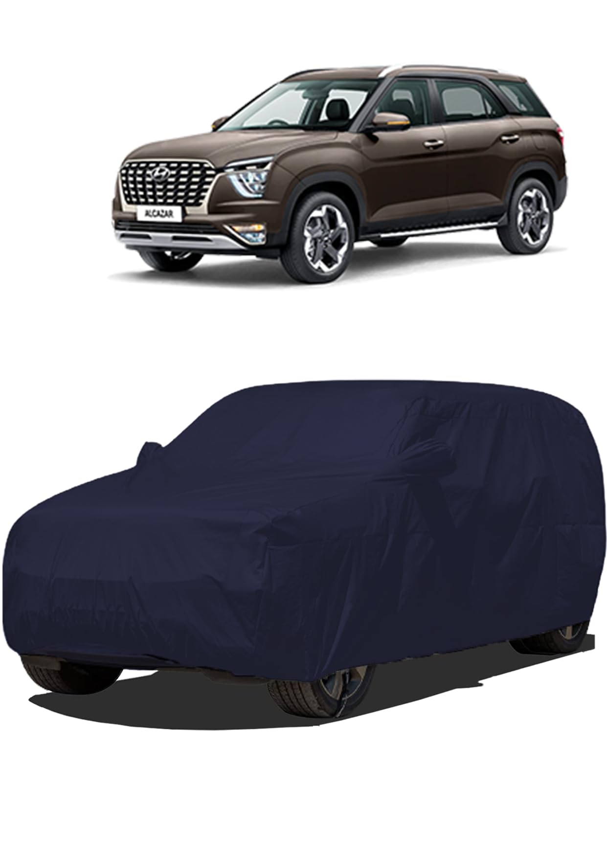 SCOR-TEC Waterproof Car Cover For Hyundai Alcazar Wity Side Mirror Pocket (Hyundai Alcazar Car Cover Hyundai Alcazar Car Cover Waterproof | Alcazar Car Cover | (Blue) (B0DF5KJK3X) Amazon Price History, Amazon Price Tracker
