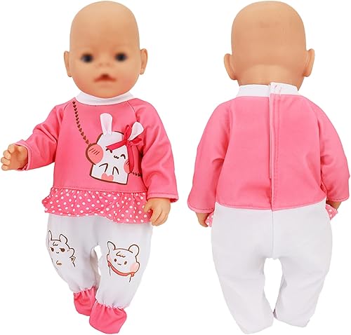 Miniatura 6 de SOTOGO 6 juegos de ropa de muñeca para muñecas recién nacidas de 14 a 17 pulgadas, muñeca de bebé de 15 pulgadas y ropa y accesorios de muñeca