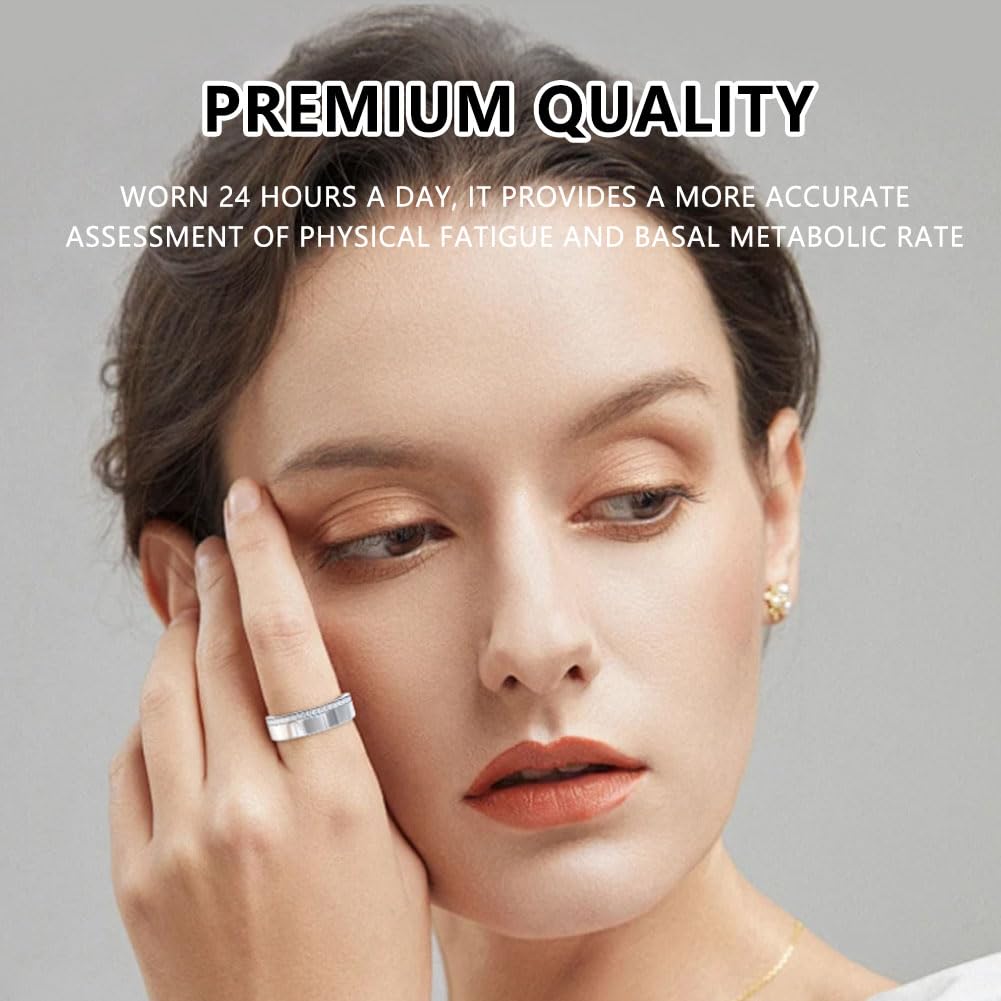 Anello Smart, Anello Smart Uomo Smart Ring Donna Anello Intelligente Smart Ring Misura Pressione Sanguigna Anello Fitness Gold 9#