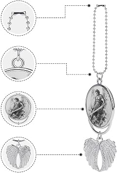 Saint Michael The Archangel Car Hanging Pendant Black and White Car Interior Decoration Rearview Mirror Charms Ornaments Car Accessories
