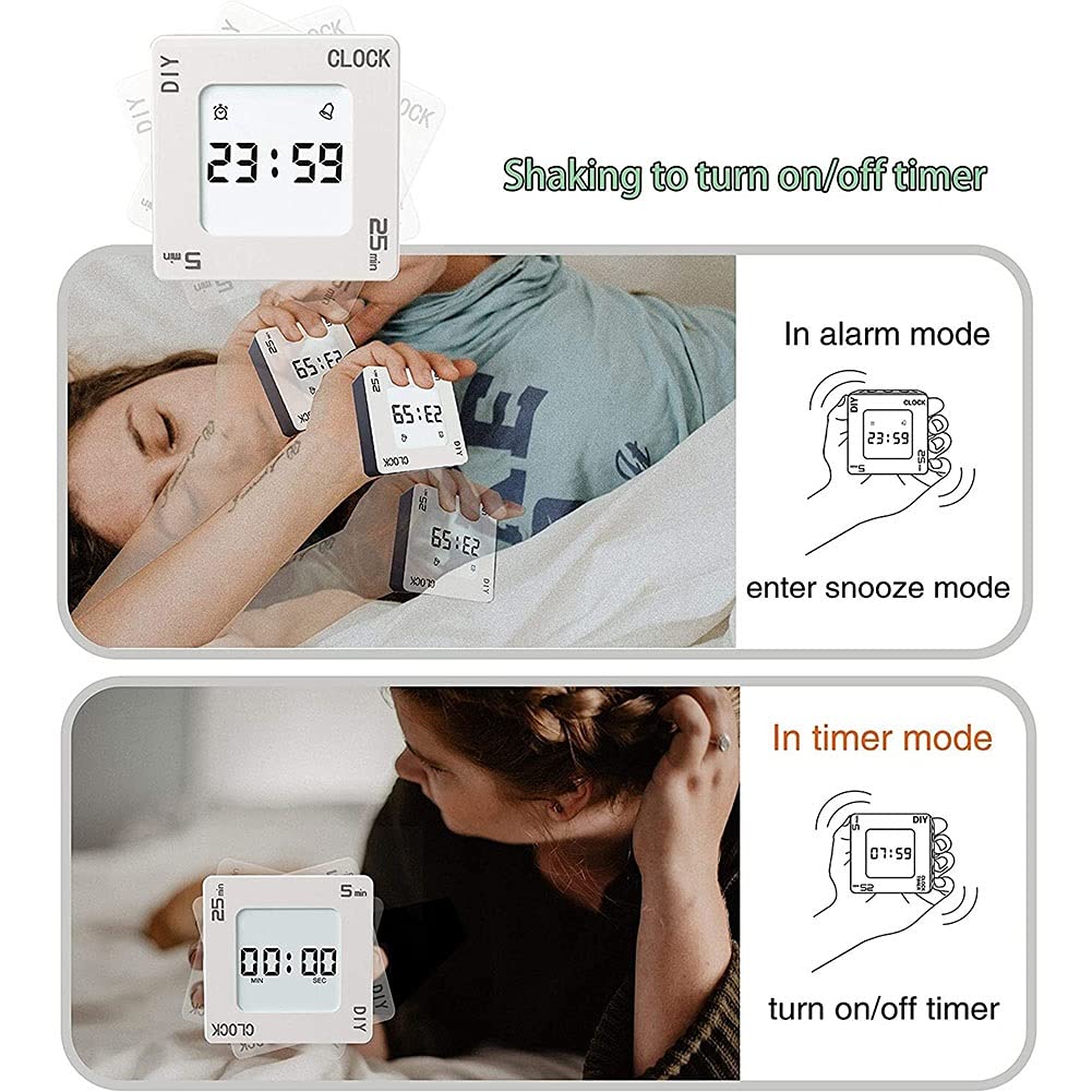 2Pcs Digital Cuisine Timer Flip Modifier la Fonc Compte à rebours Minuterie Gestion du Temps avec Une Alarme Forte for la Cuisine et la Cuisson des Sports de Classe