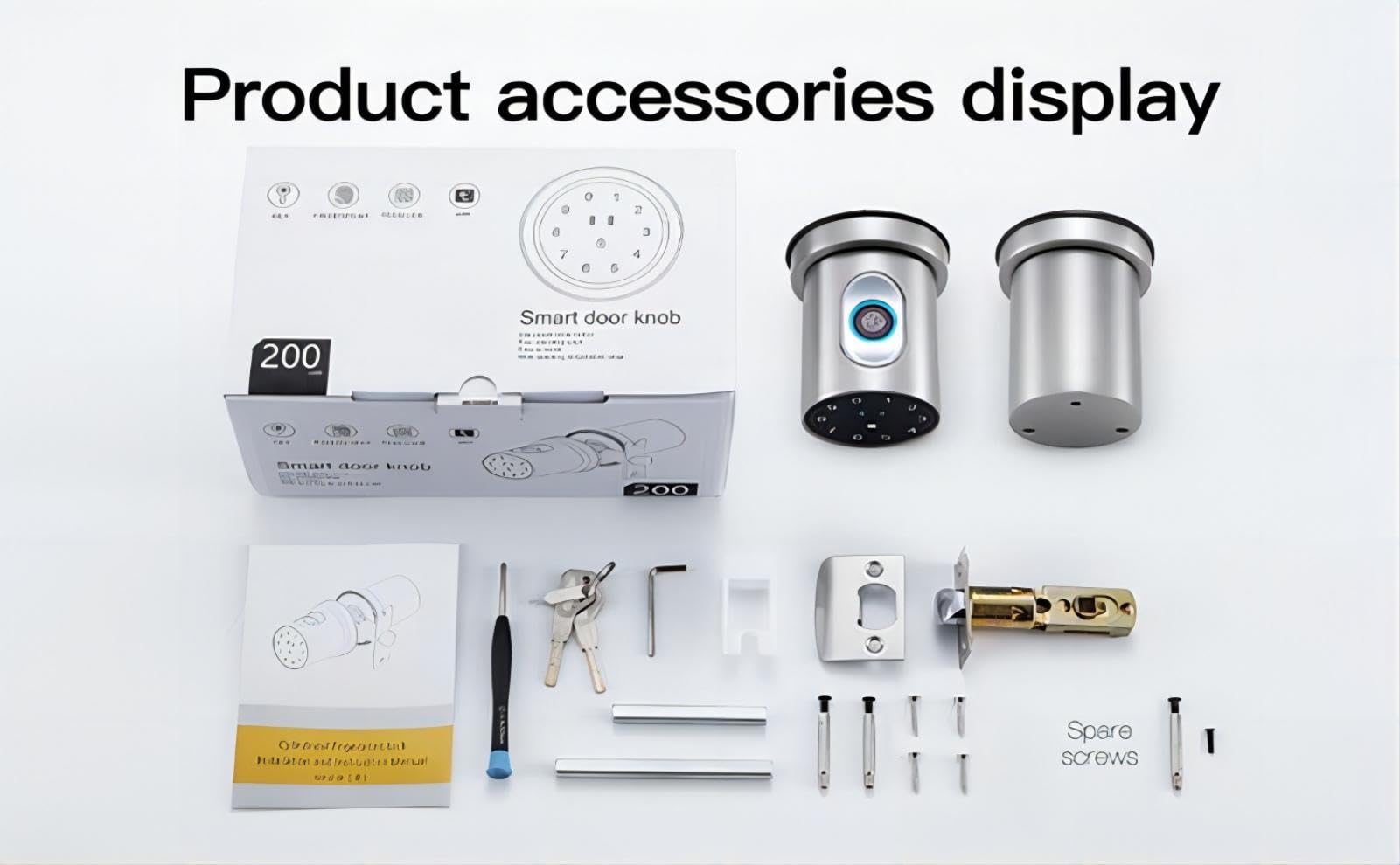 AloveH Smart Fingerprint Lock, Keyless Entry with Keypad & Biometric Code, Tuya App Compatible (Silvery) - Image 4