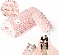 SOONTAN Cloud Pet Towels: Super Absorbent Microfiber Dog Towel Set, Quick-Dry Soft Drying Towels for Dogs & Cats Bathing Grooming - Pink 2 Sizes