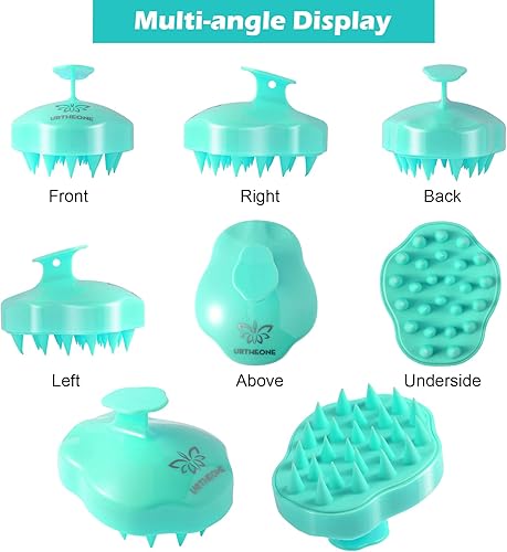 Miniatura 3 de URTHEONE Cepillo de champú para el cuero cabelludo cepillo de silicona suave para mojado seco graso rizado lacio grueso fino largo corto natural