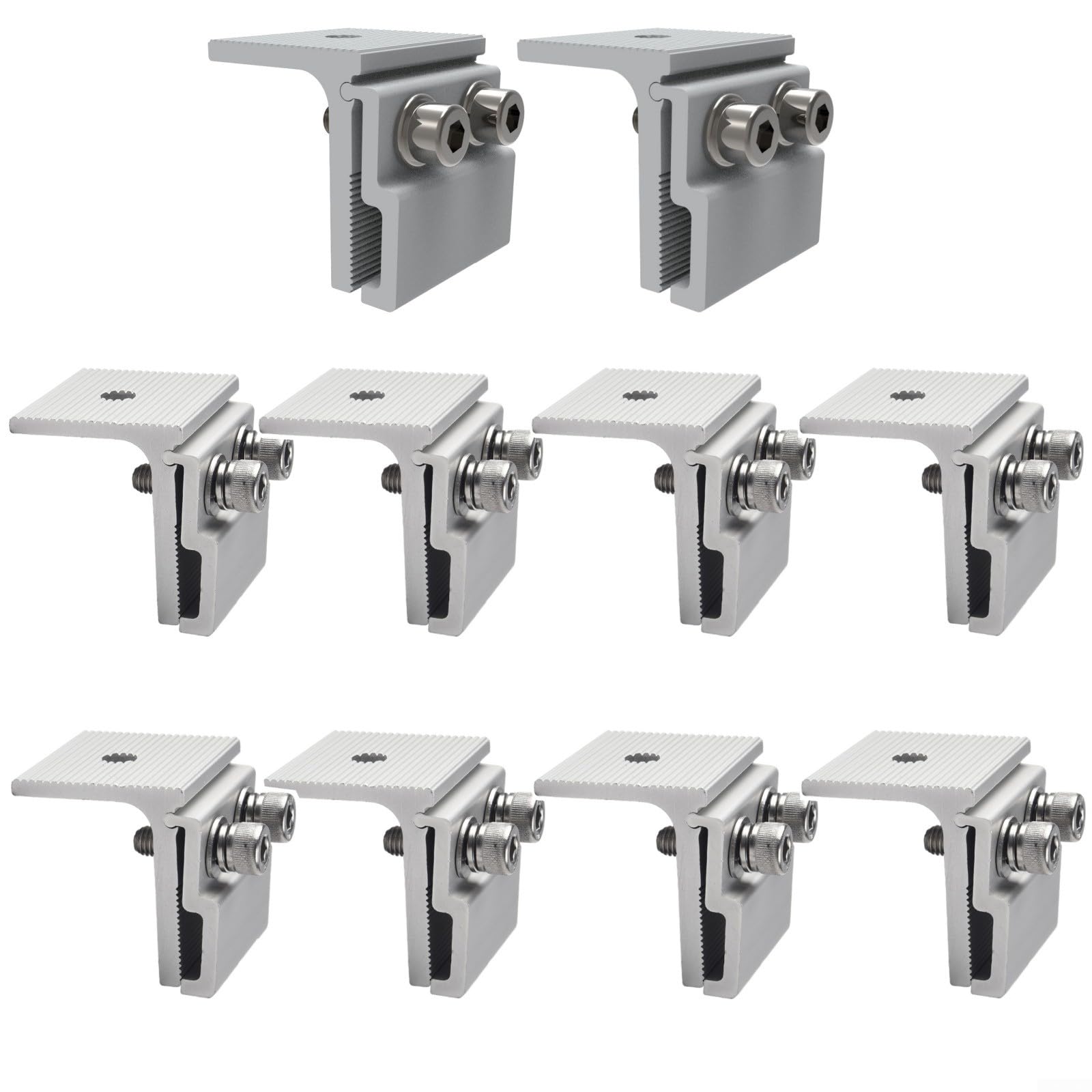 Abrazaderas Paneles Solares 45x52 Mm - Aluminio - Para Techos Y Autocaravanas
