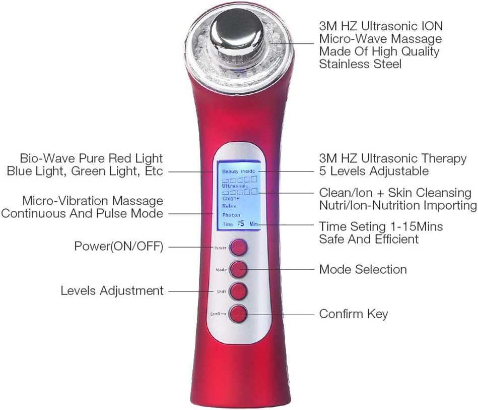 Amazon Co Jp 超音波マッサージ器3 Ledガルバニックフェイスクリーニング光子ひげems体脂肪バーナースキンケア超音波セルライトスパビューティー ホーム キッチン