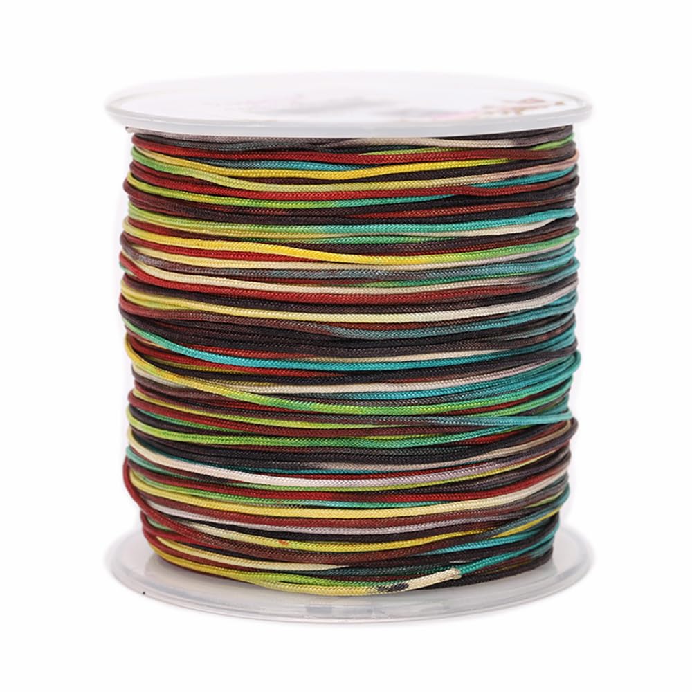 Hilo para enfilar, Braided Nylon Beading Cord Gradient Chinese Knotting Rattail Macrame Thread String Roll for Jewelry Making Beading Macramé Wrapping Supplies DIY Crafts(29)