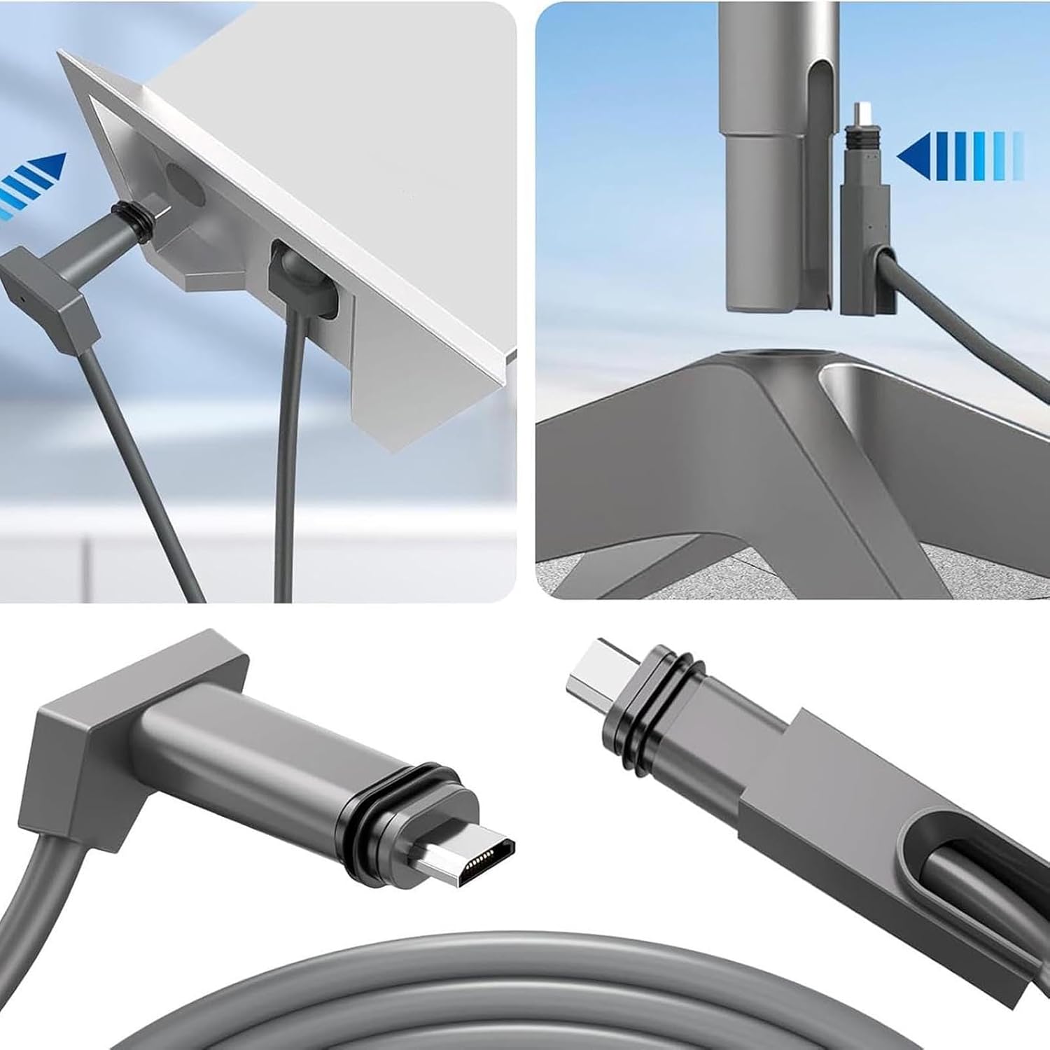 2 in 1 Ethernet Cable Adapter for Gen 2 Rectangular Satellite Dish, 53FT 1Gbps RJ45 Rain Proof Wired External Network Adapter for High Speed Internet