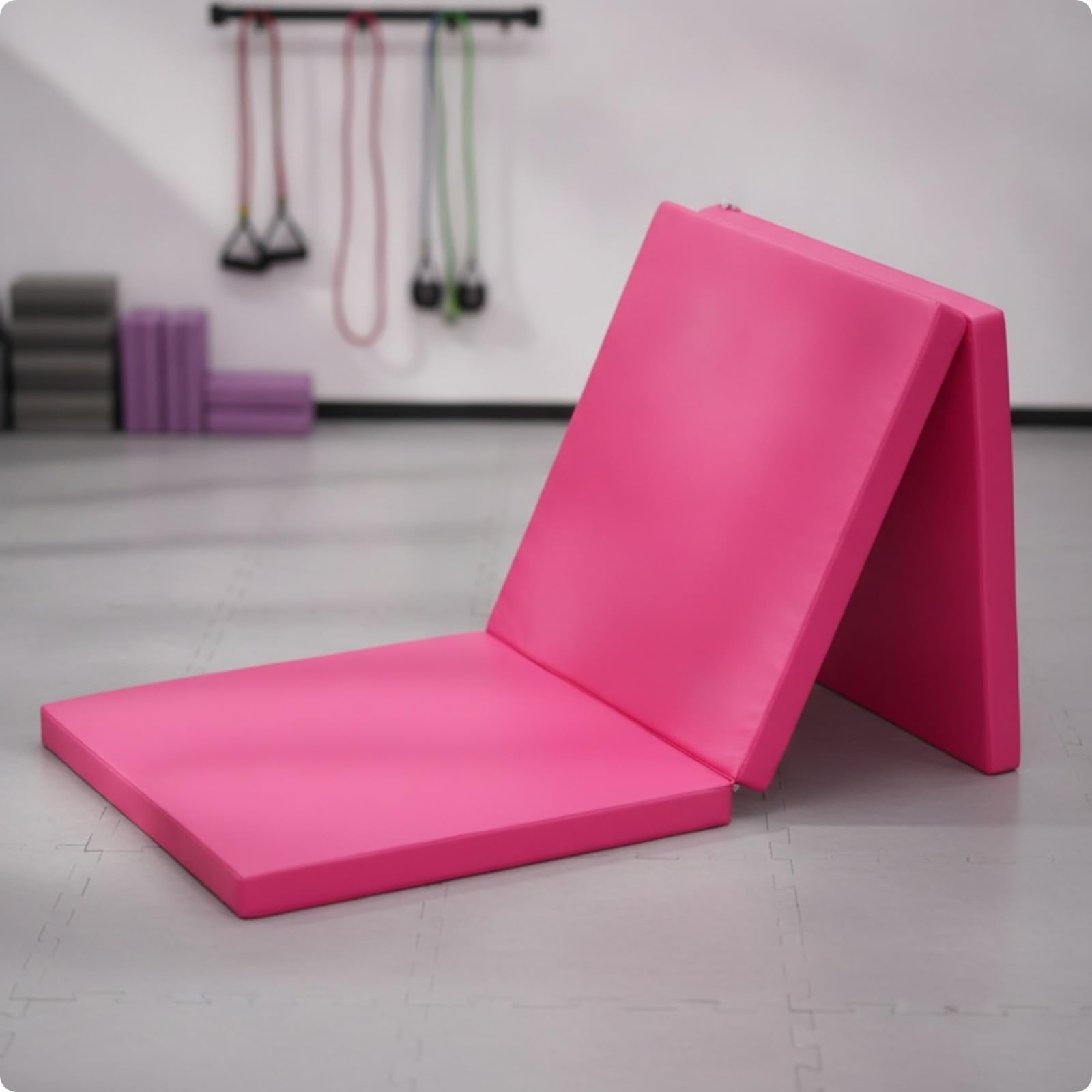 Milageto Colchoneta Plegable Gimnasia Grueso | Cosidos Resisns, Esrilla Ejercicio con Asa, Esrilla Entrenamiento, Morado