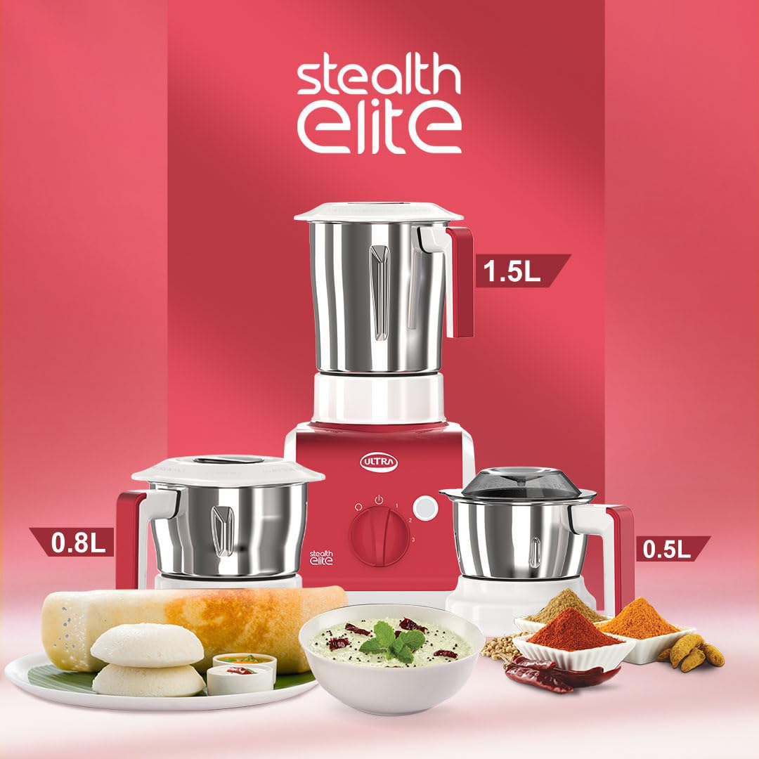 Ultra Stealth Elite Mixer Grinder - Metallic Red -8 Ultra Stealth Elite Mixer Grinder - Metallic Red -8