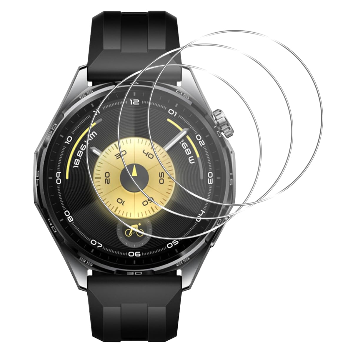 対応 HUAWEI WATCH GT6 46mm ガラスフイルム【3枚セット-高 品質】 対応 HUAWEI スマートウォッチ GT6 46mm フイルム 保護フィルム 画面保護シート 液晶シール カバー 液晶保護 ソフト 【 日本旭硝子素材採用 硬度9H 耐衝撃 飛散防止 超薄 気泡ゼロ 高感度 撥油性 指紋防止 超耐久 】TZ-BMGT646
