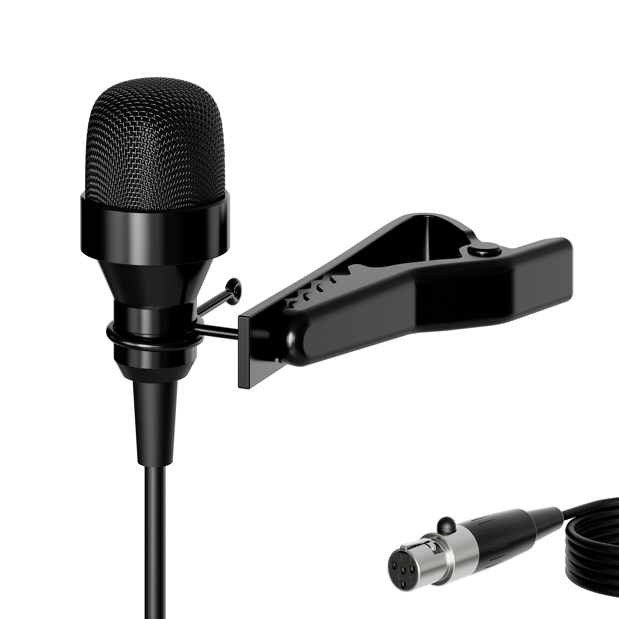 Pro Lavalier Lapel Microphone MIC-J 017 Unidirectional Condenser Microphone Compatible with Shure Wireless Transmitter Mini XLR Ta4f Plug