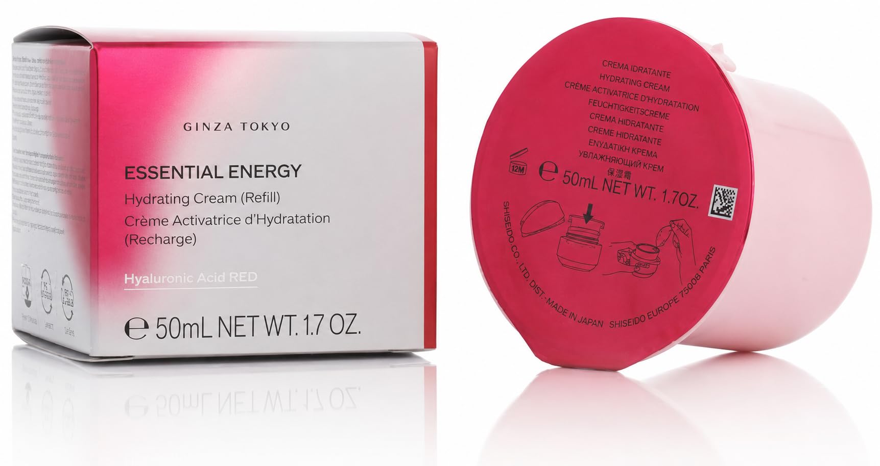 Essential Energy Hydrating Cream Ricarica, Crema Idratante con Acido Ialuronico, 50 ml