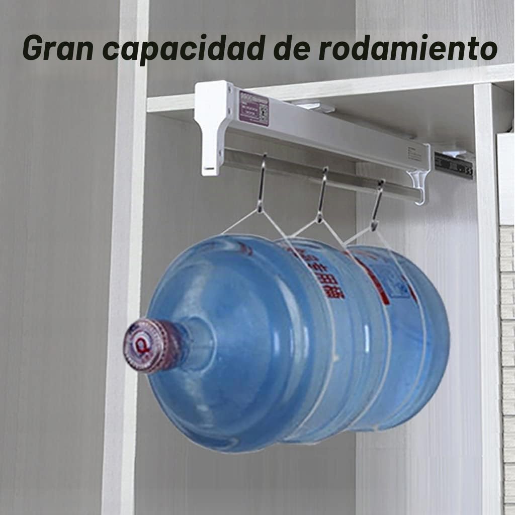 Barra de Ropa Extensible con 2 rieles deslizantes, Barra de Armario extraíble Ajustable de 30-80 cm Perchero de Ropa con Barra de Armario, Soporte de Carga de 25kg (Size : 800mm)