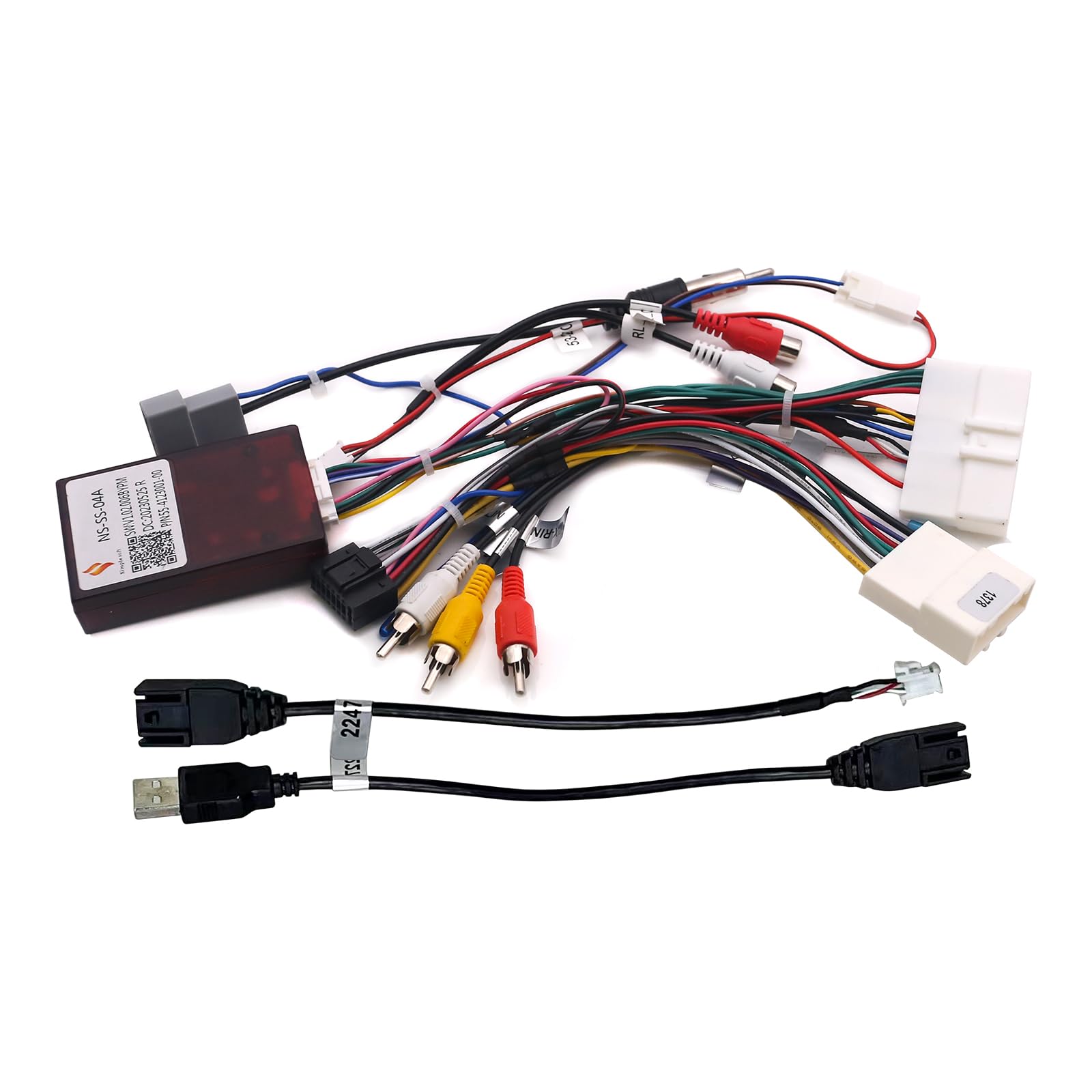 SWTNVIN Radio ISO Wiring Harness Connector compatibile con Nissan Rogue Qashqai X-Trail (T32) 2014-2018 per sistema di navigazione in fabbrica (16 pin)