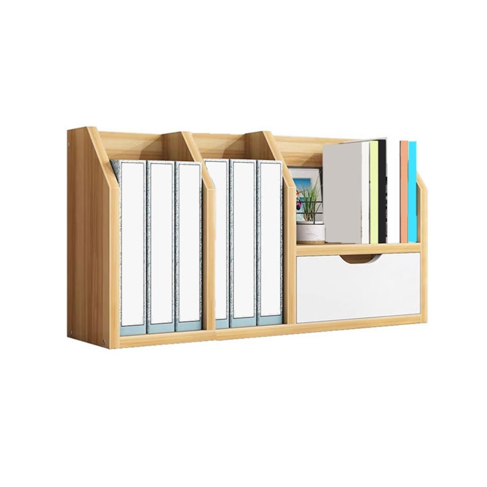 Zhaoj24-05 Bookcase Minimalist Home Density Board Bookshelf with Drawer File Storage Rack