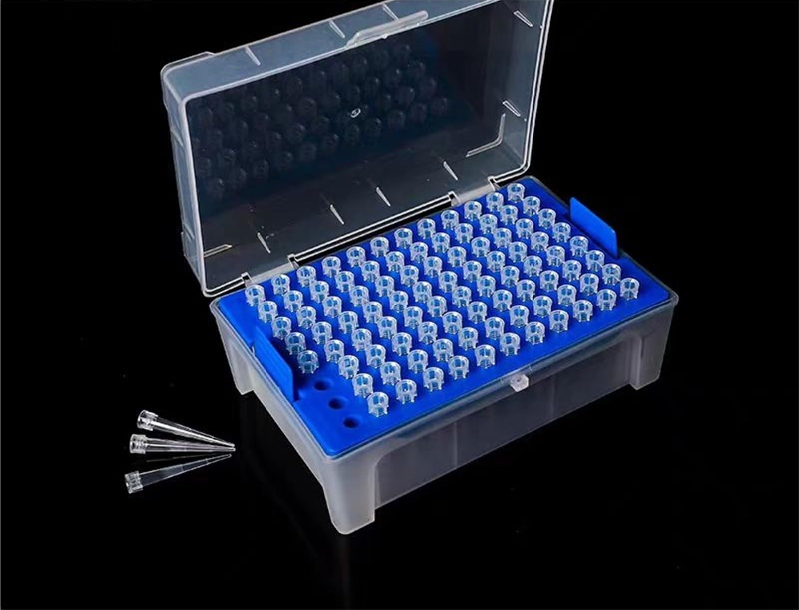 Caja de puntas de pipeta de plástico for laboratorio, con puntas de filtro de pipeta for experimentos, 10ul/10ul-L/20ul/50ul/100ul/200ul/300ul/1ml/5ml/10ml, 1 Juego(1ml-L tips and box)