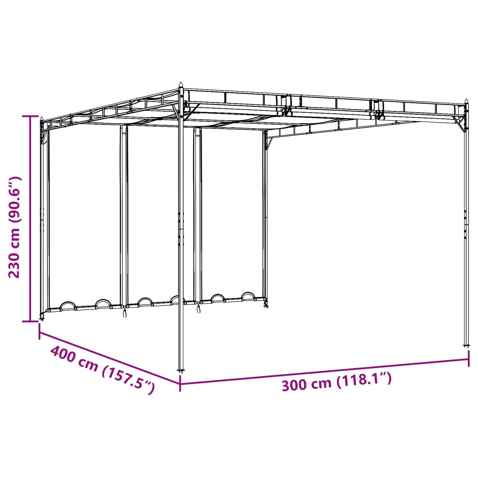 Pawilon 4 x 3 x 2,3 m, zielony, poliester, stal