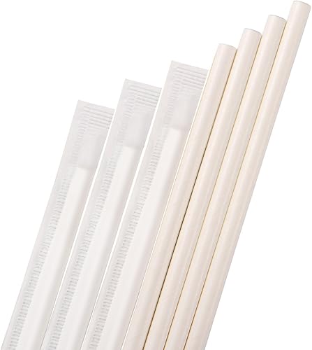 Miniatura 1 de Dye-Free Paper Straws,Plasticless 200 Count Individually Wrapped Biodegradable Straws, 7 34 inches Eco-friendly Straw Made from White Kraft