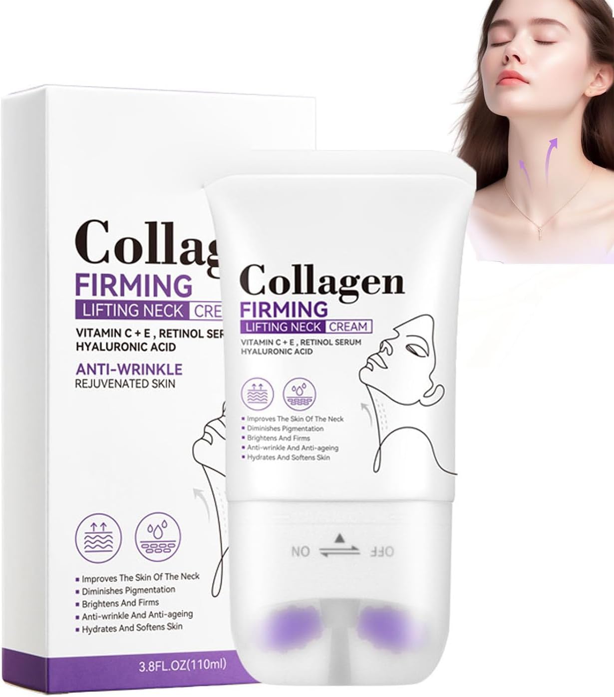 Neck Collagen Cream, Collagen Firming Lifting Neck Cream, Neck Firming Tightening Cream, Anti-Aging Neck Cream for Tightening and Wrinkles on Neck, Firming & Hydrating With Collagen (1)