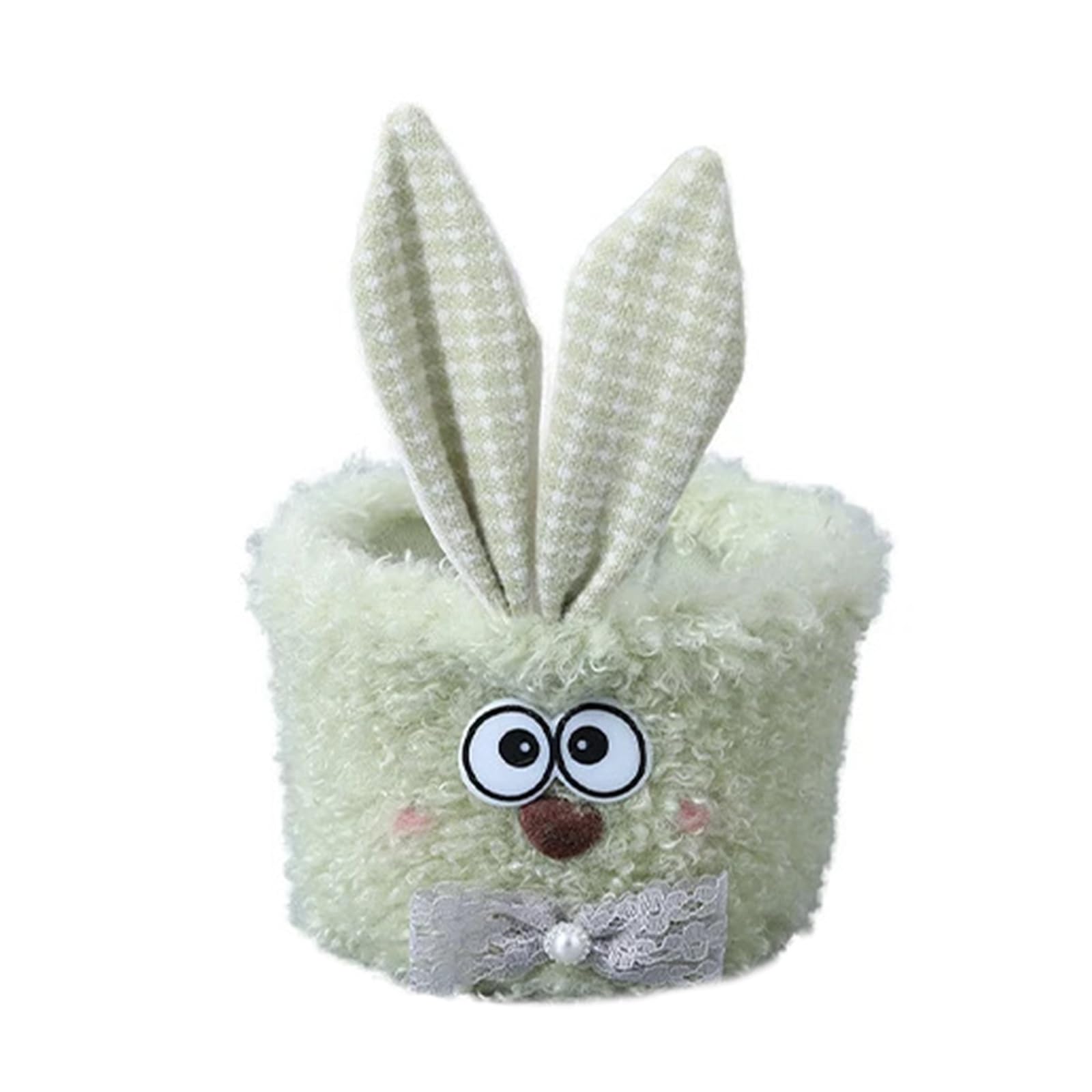 YWLUUOO Bunnies Easters Buckets with Long Plush Ear Easters Eggs Baskets Party Decors Candy Bowl Basket Candy Storage Baskets