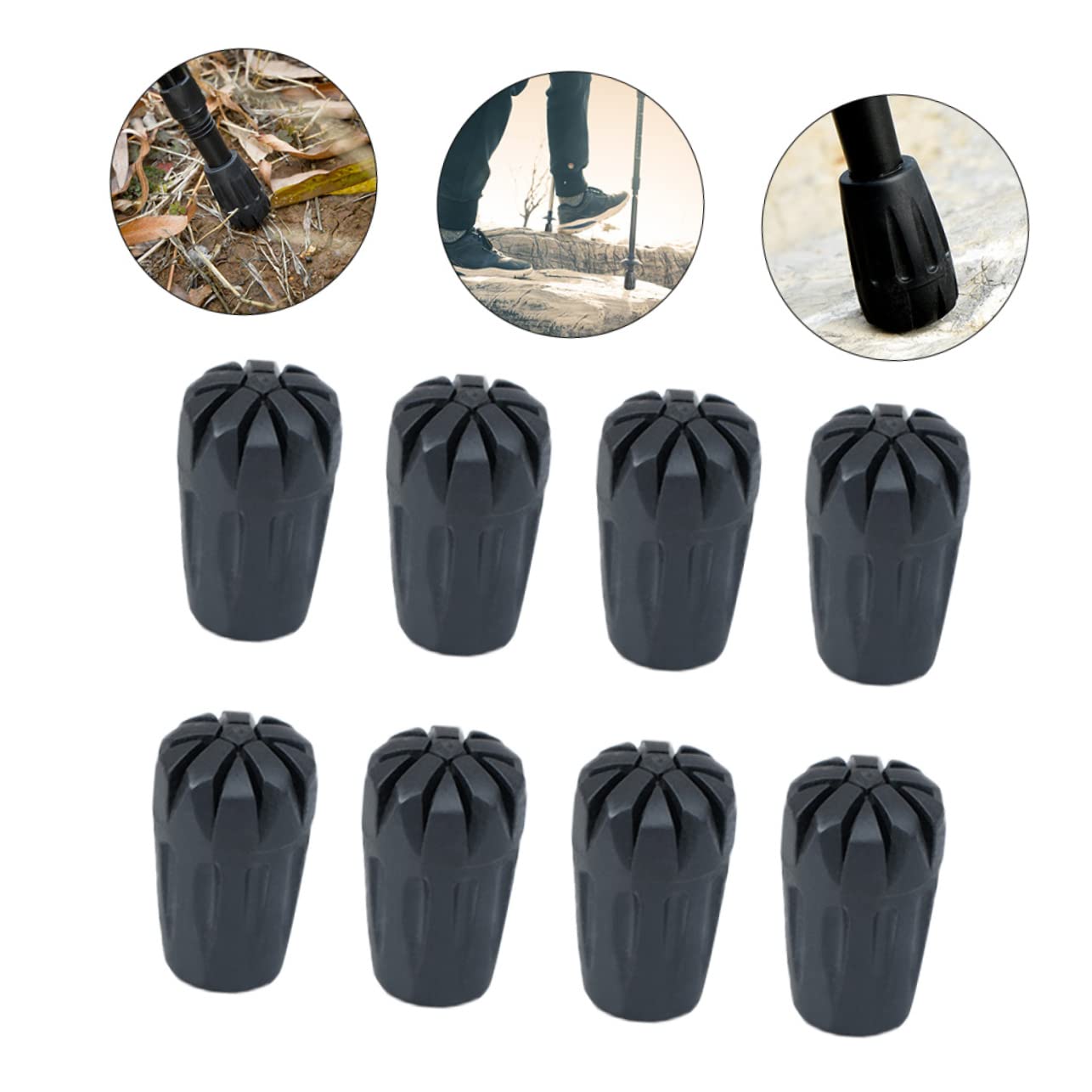 Milisten Ensemble D'embouts De Bâtons De Trekking Randonnée Poteaux Trekking Accessoires Embouts De Rechange pour Bâtons De Trekking Couverture De Bout De Caoutchouc