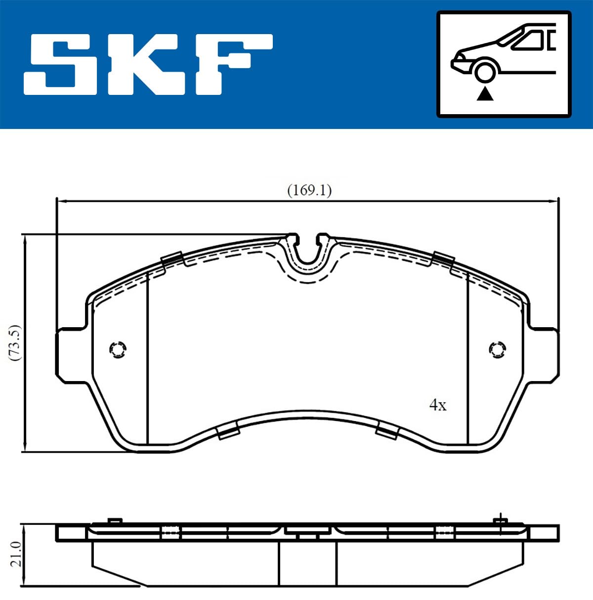 SKF Fren Balatası Ön Mercedes-Benz Sprinter 415 Cdi 09-09, 416 Cdi 09, 515 Cdi 06-09 Vkbp 80115 - Vkbp 80115