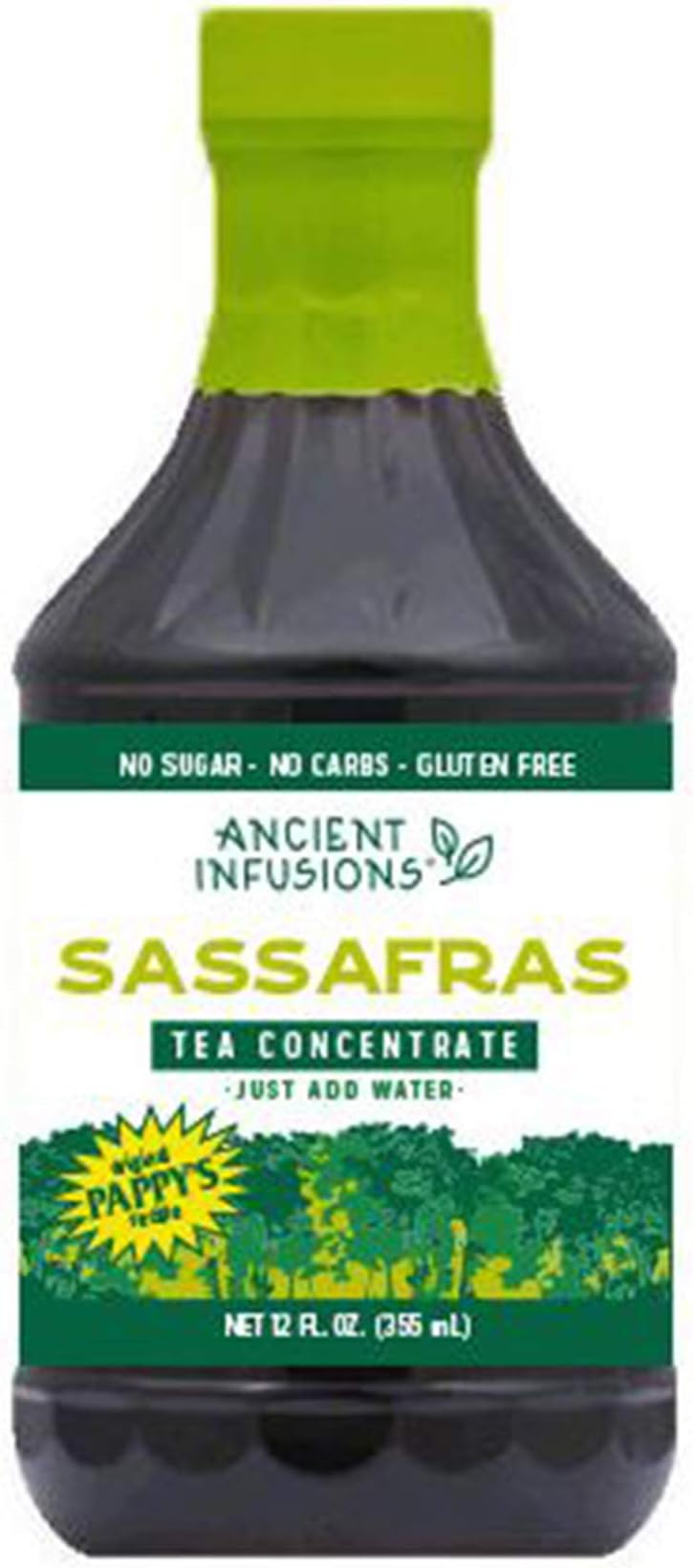 Ancient Infusions Tea Concentrates: Sassafras, Green, Raspberry or Peach Tea - 12 oz. Bottles (Sassafras, 2 Bottles)