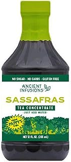 Ancient Infusions Tea Concentrates: Sassafras, Green, Raspberry or Peach Tea - 12 oz. Bottles (Sassafras, 2 Bottles)