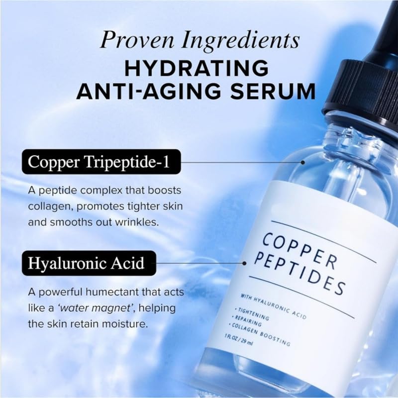 Kupferpeptid-Hyaluronsäure-Serum für Anti-Aging - straffend, reparierend und anti-müdigkeitseinwirkend | 29 ml  
Kupferp