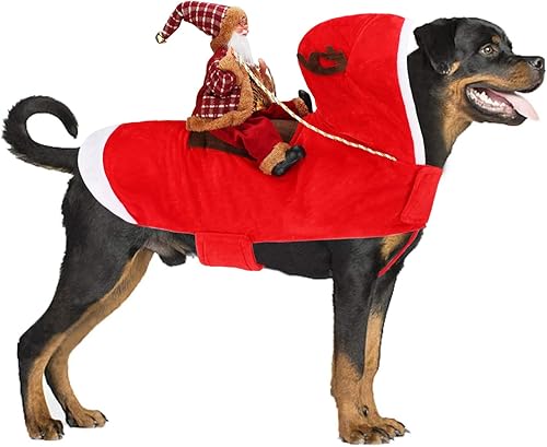 Miniatura 6 de BWOGUE - Ropa de navidad para mascotas, disfraz de Papá Noel, cosplay para fiestas, disfraces de perros y gatos, pequeños, medianos y grandes