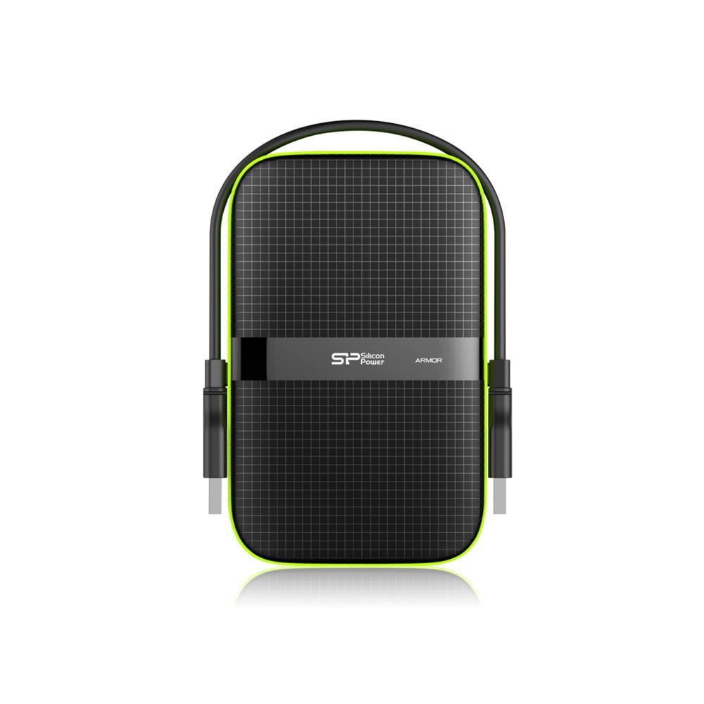 Silicon Power SP010TBPHDA60S3K Hard Disk Esterno Portatile da da 1 TB, Armor A60 Antiurto/2.5", USB 3.0, Resistente all'Acqua, Grado Militare MIL-STD-810G e IPX4, Nero