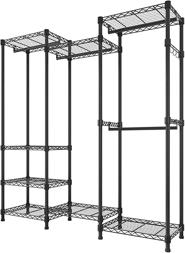 Miniatura 4 de Perchero resistente - Sistema organizador de armario independiente - Organizador de almacenamiento de ropa - Armario portátil con estantes