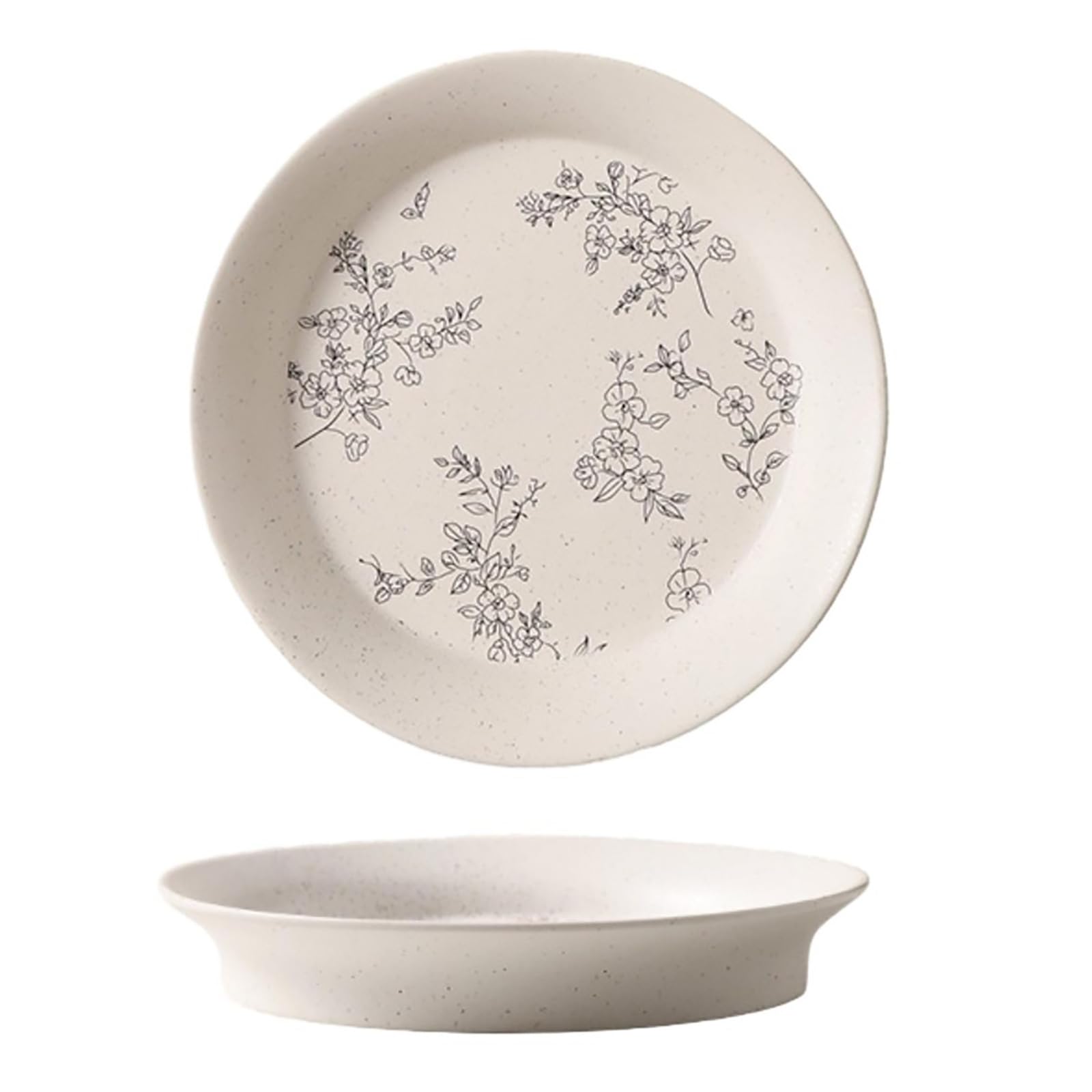 Plat profond en céramique simple fleur