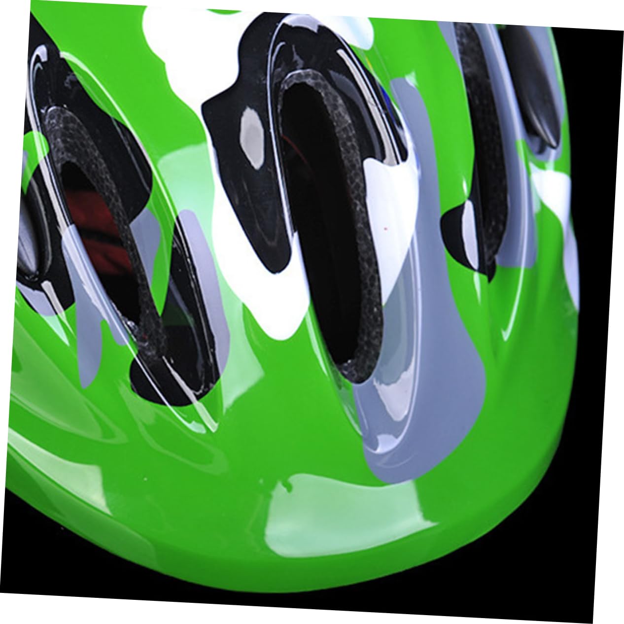 INOOMP Kinder Reithelm Kinder Fahrradhelm 2 Stücke Verdicken Cartoon Kinder Kinder Reiten Helme Fahrrad Radfahren Skaten Hohe Dichte Helme Grün Kinderfahrrad Helm
